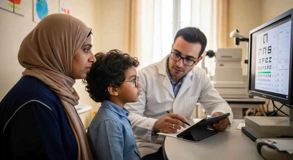 Bilan orthoptique enfant strabisme amblyopie consultation Maroc