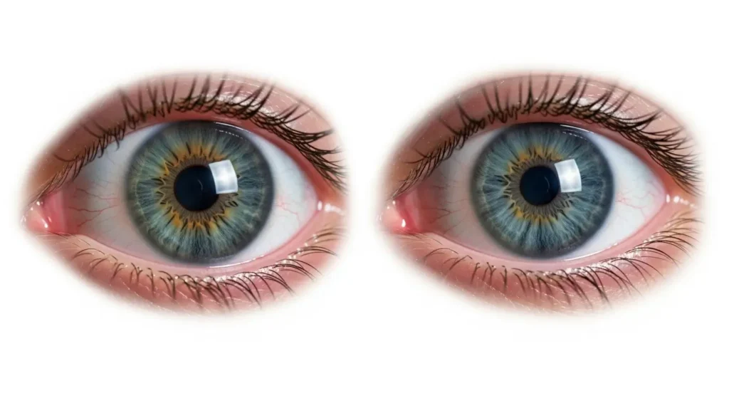 Comparaison entre une cornée normale et une cornée atteinte de kératocône vue en coupe latérale