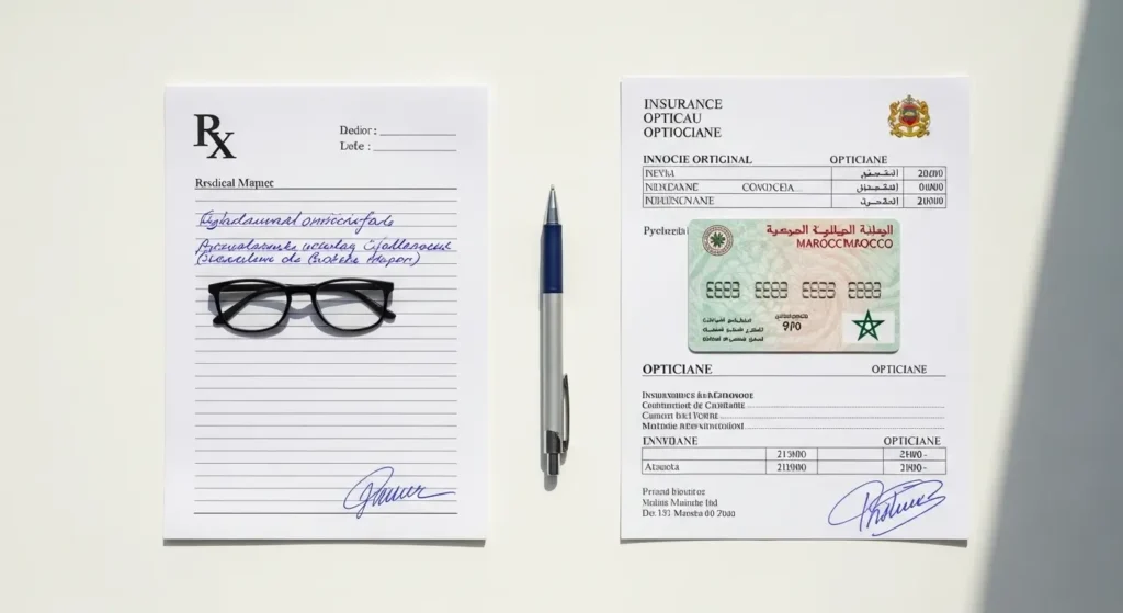 Documents nécessaires pour une demande de remboursement lunettes au Maroc ordonnance, facture et carte d'assuré