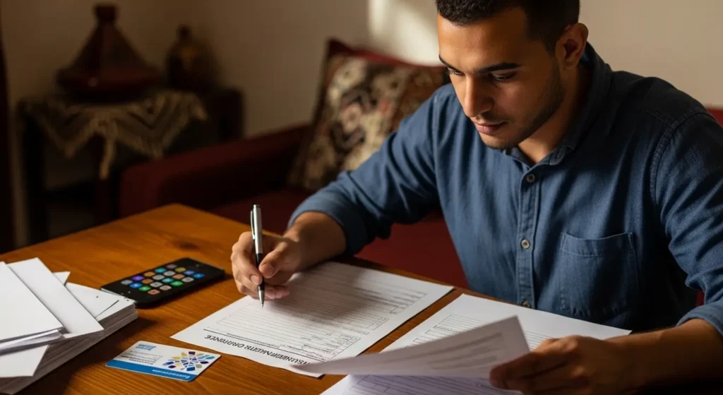 Patient marocain consultant ses documents de remboursement CNOPS pour un examen ophtalmologique
