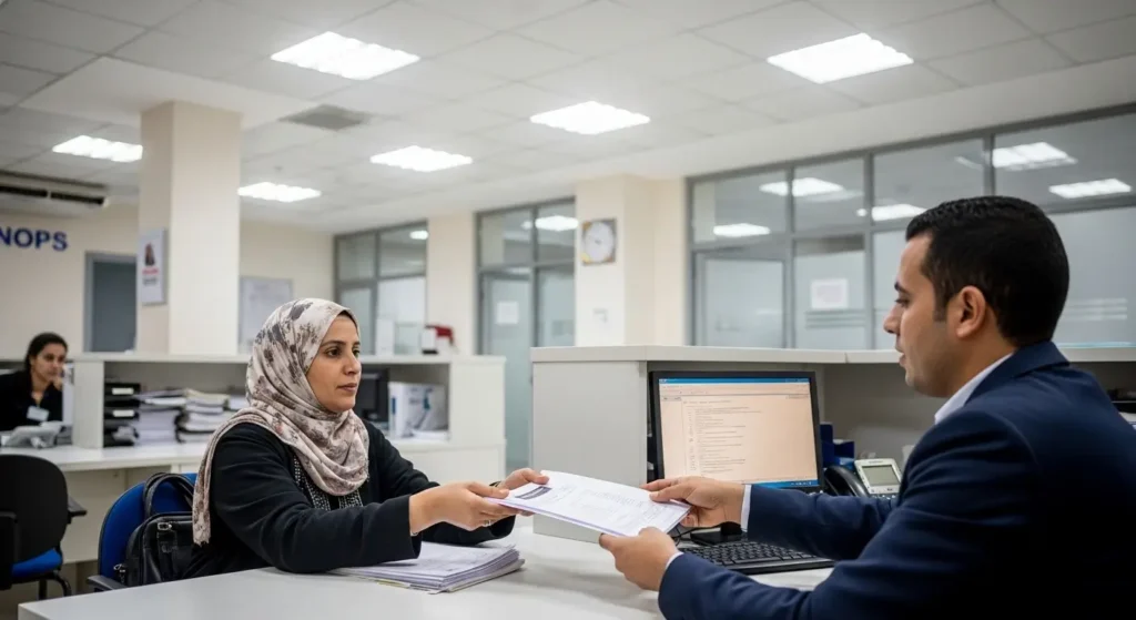 Patiente marocaine déposant un dossier de remboursement AMO pour angiographie rétinienne